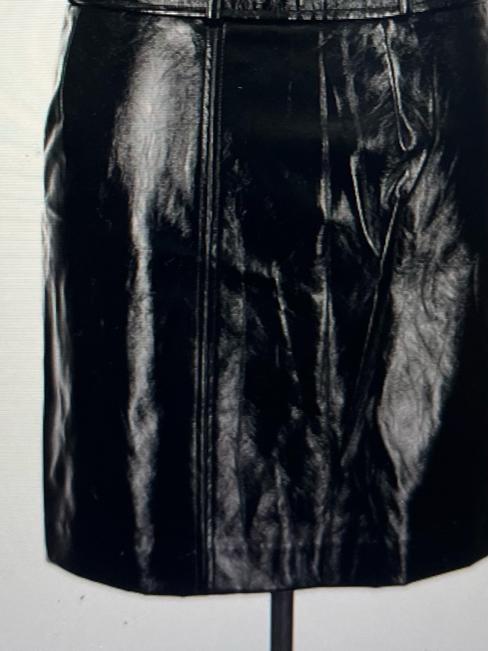 Karl Lagerfeld Black Faux Leather Pencil Skirt
